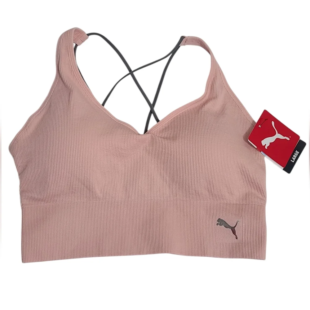 Puma Womens Seamless Sports Bra Light Pink Size Small
